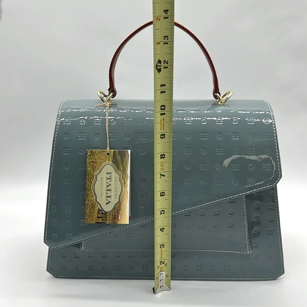 2385- Arcadia Women’s Crossbody Bag Made In Italy Patent Leather NWT - Picture 12 of 14